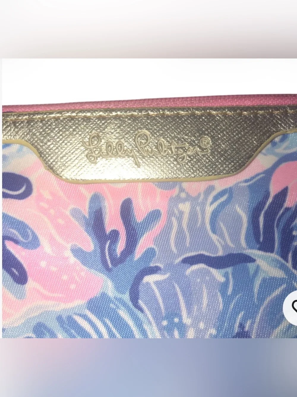 Lilly Pulitzer Pink and Blue Coral Print Card & Key Holder